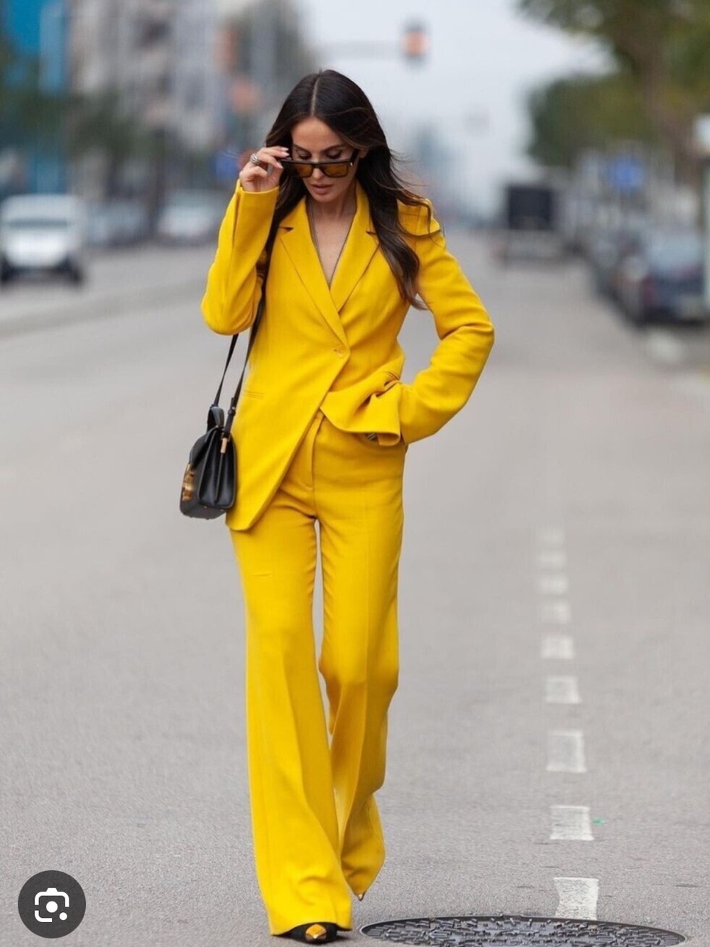 Zara Bright Yellow Single-Button Tailored Blazer